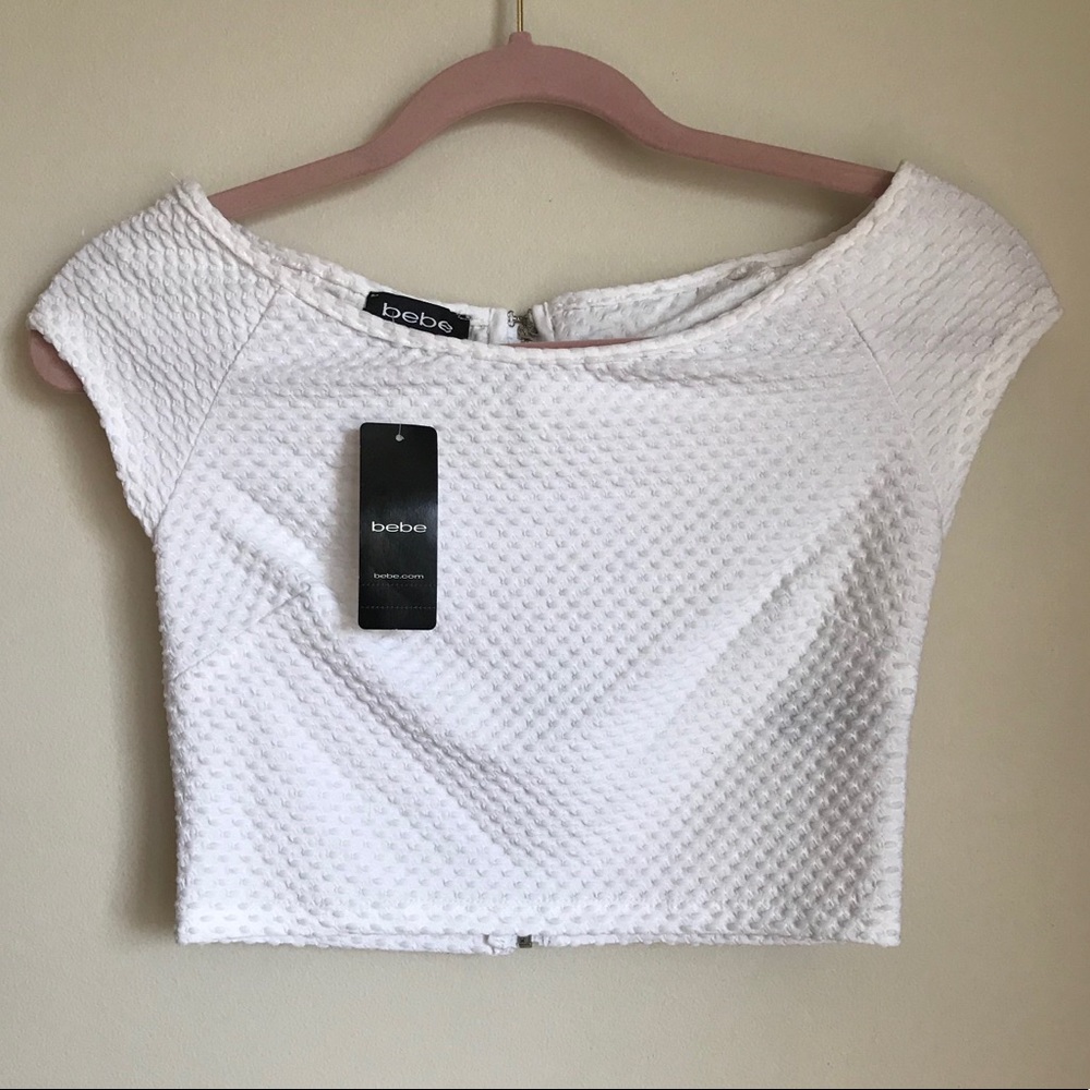 NWT Bebe White Crop Top